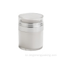 새로운 디자인 15ml Airless Jar Silver Airless Cosmetic Jars 30ml 50ml 화이트 펌프 로션 용기